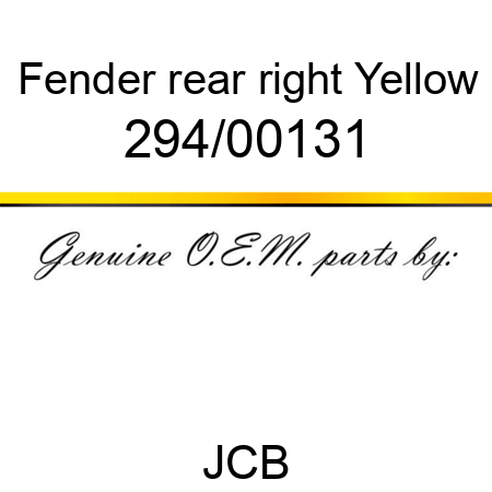 Fender, rear, right, Yellow 294/00131