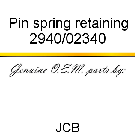 Pin, spring retaining 2940/02340