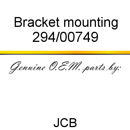 Bracket, mounting 294/00749