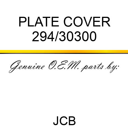PLATE, COVER 294/30300