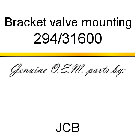 Bracket, valve mounting 294/31600