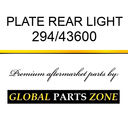 PLATE REAR LIGHT 294/43600