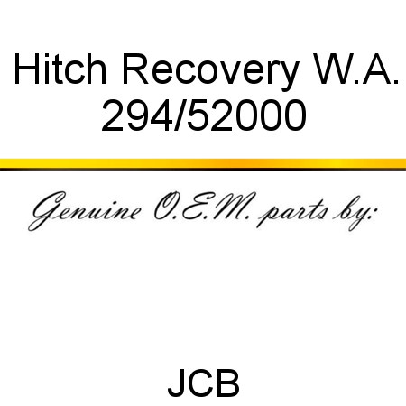 Hitch, Recovery W.A. 294/52000