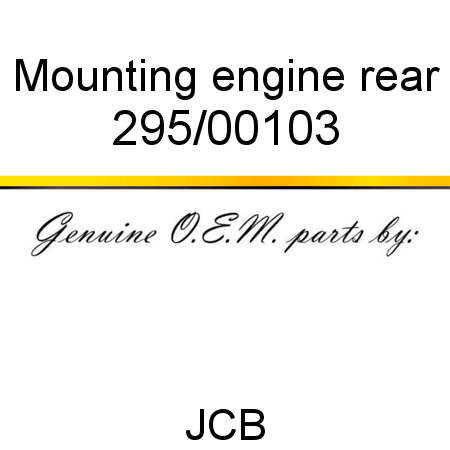 Mounting, engine rear 295/00103