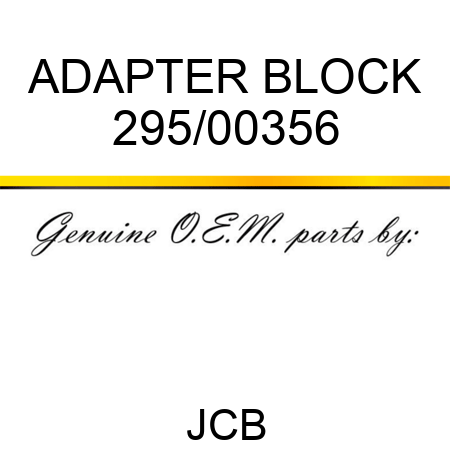 ADAPTER BLOCK 295/00356