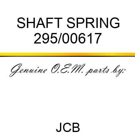 SHAFT SPRING 295/00617