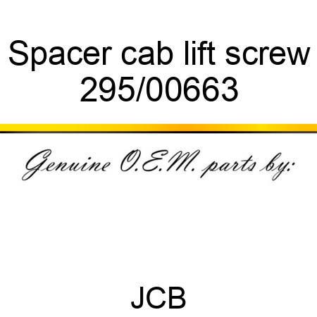 Spacer, cab lift screw 295/00663