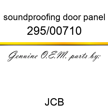 soundproofing, door panel 295/00710