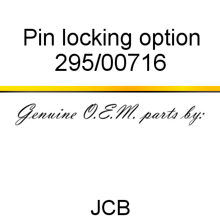 Pin, locking, option 295/00716