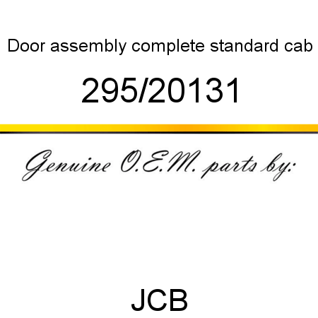 Door, assembly complete, standard cab 295/20131