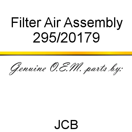 Filter, Air, Assembly 295/20179