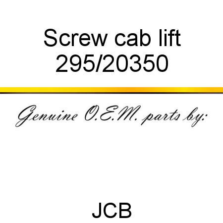 Screw, cab lift 295/20350