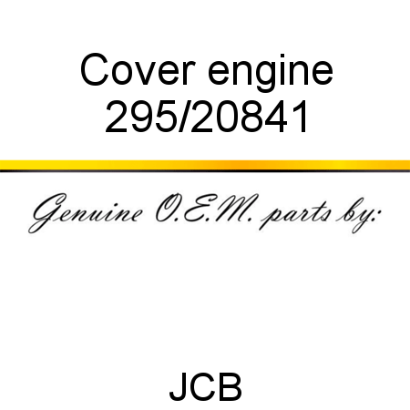 Cover, engine 295/20841