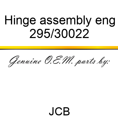 Hinge assembly eng 295/30022