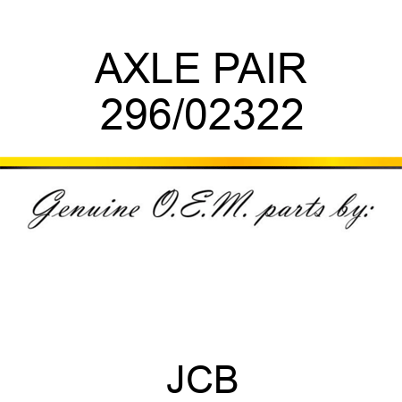 AXLE PAIR 296/02322