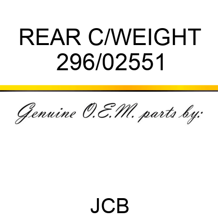 REAR C/WEIGHT 296/02551