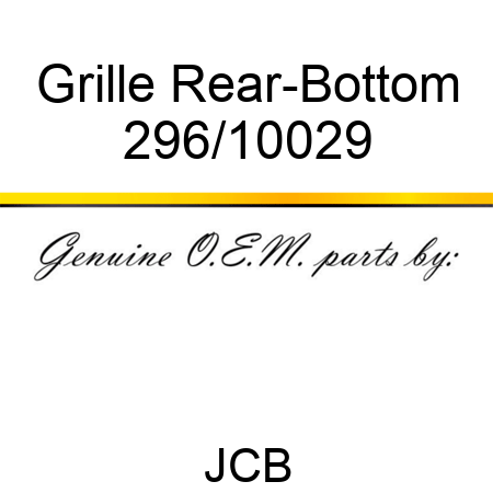 Grille Rear-Bottom 296/10029