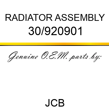RADIATOR ASSEMBLY 30/920901