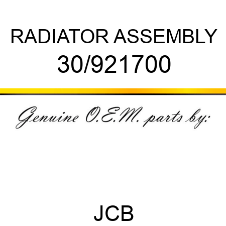 RADIATOR ASSEMBLY 30/921700