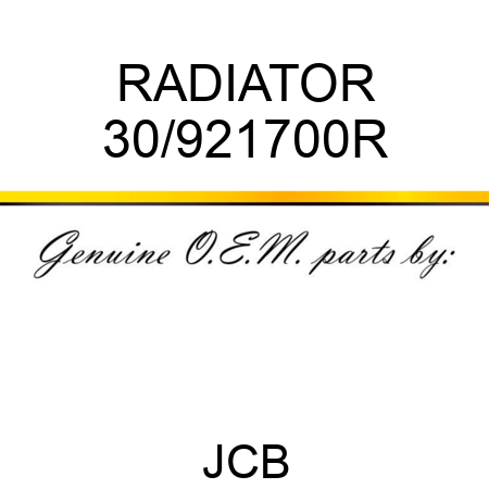 RADIATOR 30/921700R