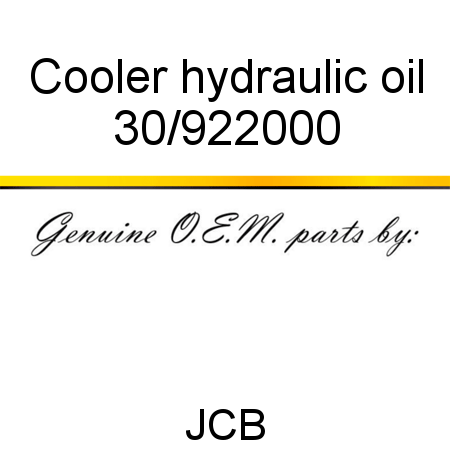 Cooler, hydraulic oil 30/922000