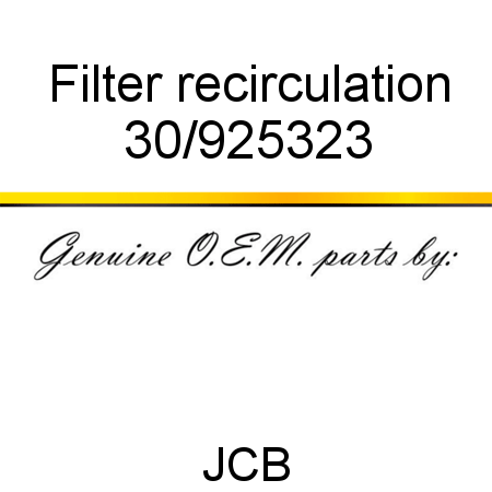 Filter, recirculation 30/925323