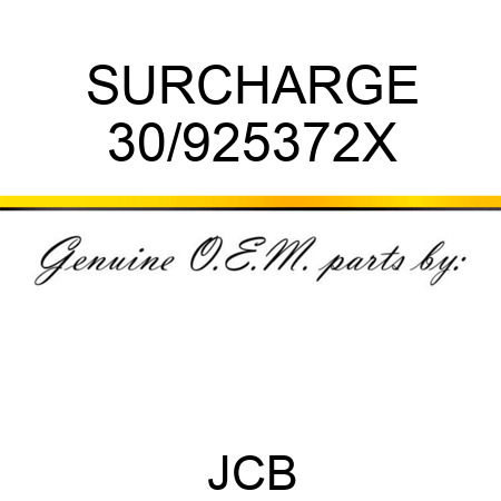 SURCHARGE 30/925372X