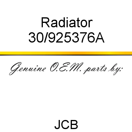 Radiator 30/925376A