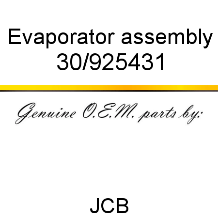Evaporator, assembly 30/925431