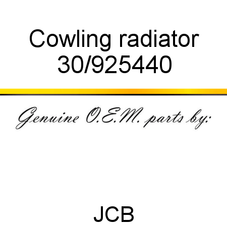 Cowling, radiator 30/925440