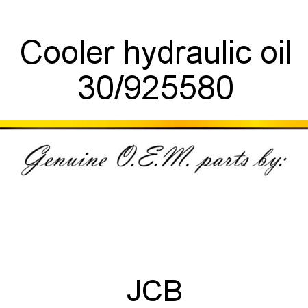 Cooler, hydraulic oil 30/925580