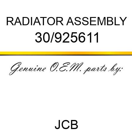 RADIATOR ASSEMBLY 30/925611