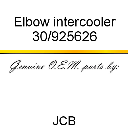 Elbow, intercooler 30/925626