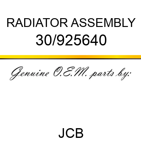 RADIATOR ASSEMBLY 30/925640