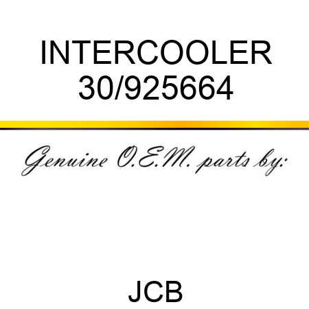 INTERCOOLER 30/925664