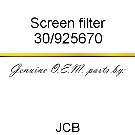 Screen, filter 30/925670