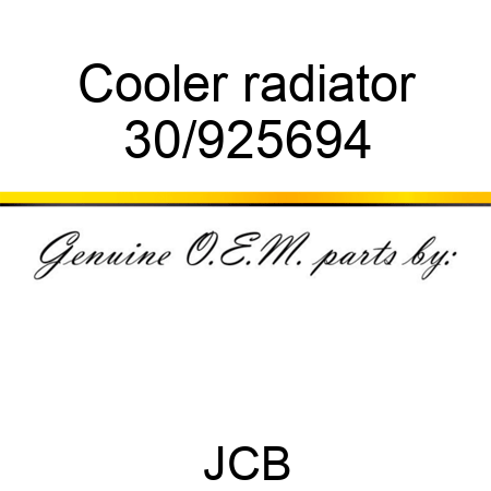 Cooler radiator 30/925694