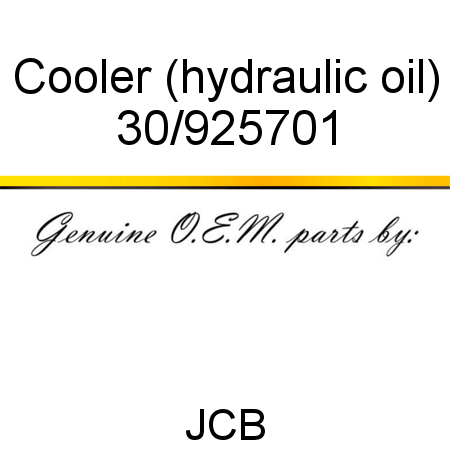 Cooler, (hydraulic oil) 30/925701