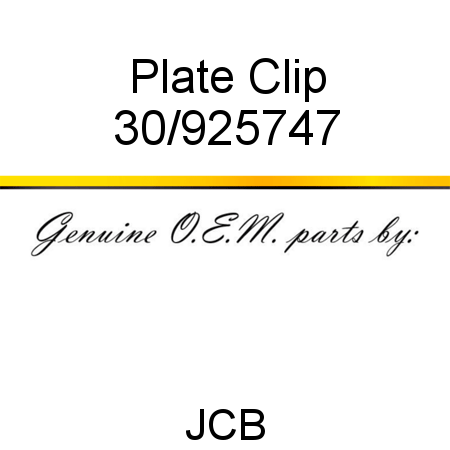 Plate, Clip 30/925747