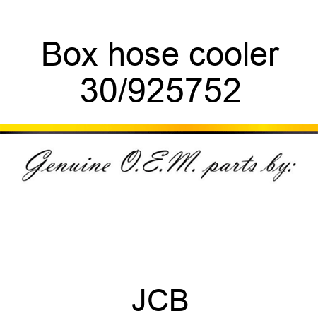 Box hose cooler 30/925752