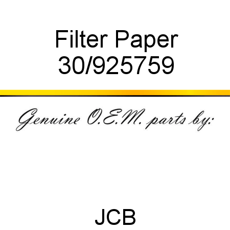 Filter, Paper 30/925759