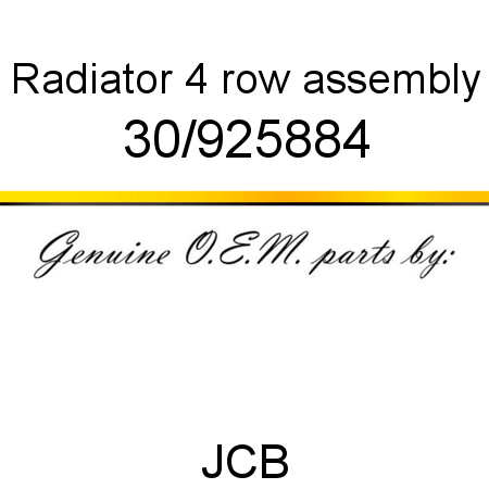 Radiator, 4 row assembly 30/925884