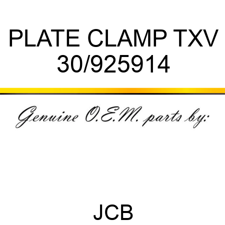 PLATE CLAMP TXV 30/925914