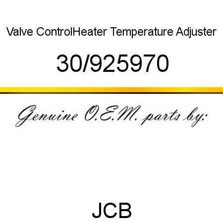 Valve, Control,Heater, Temperature Adjuster 30/925970