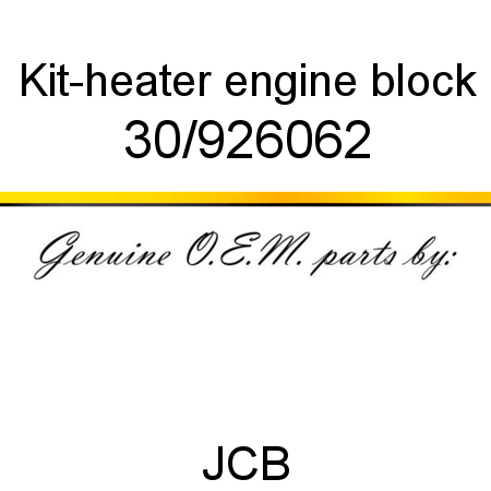 Kit-heater, engine block 30/926062