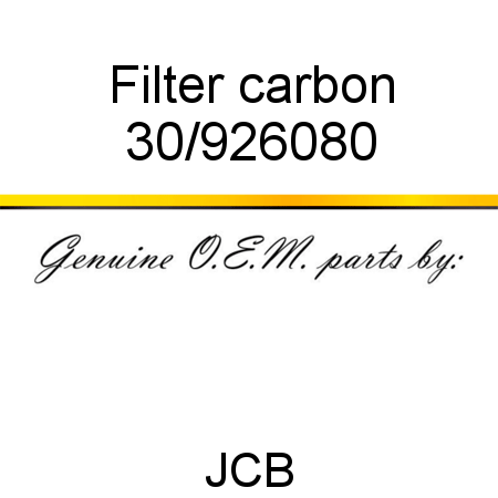 Filter, carbon 30/926080