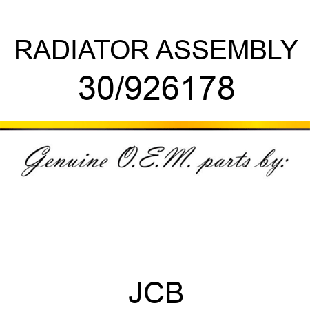 RADIATOR ASSEMBLY 30/926178