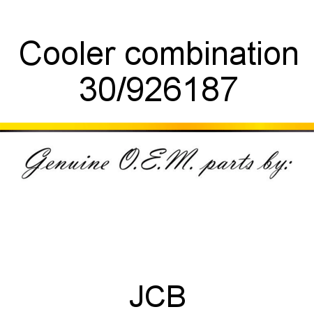 Cooler, combination 30/926187
