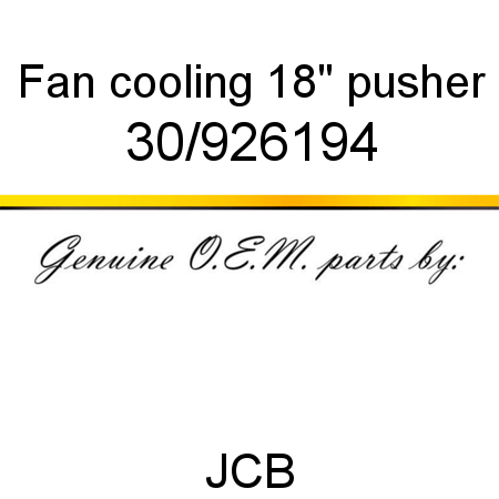 Fan, cooling, 18