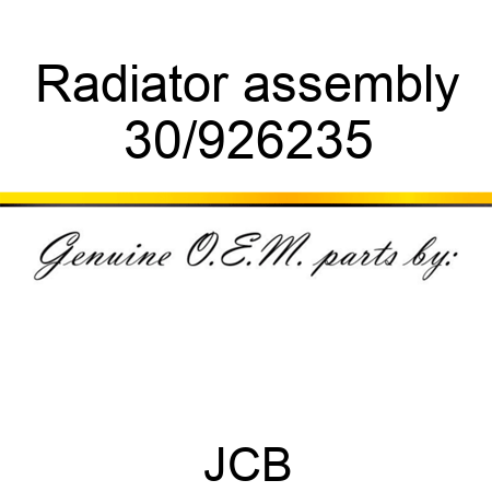 Radiator assembly 30/926235